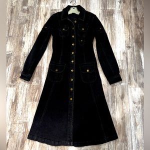 Betsey Johnson VINTAGE black fitted denim coat - women’s size 4🖤🖤